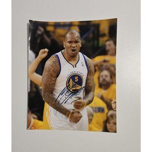 Photo autographed by Marreese Akeem Speights of the Warriors
